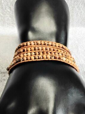 BNWOT 3/$25 Florence Scovel 36" Solid Wood Beads Wrap Bracelet Fashion Jewelry!!